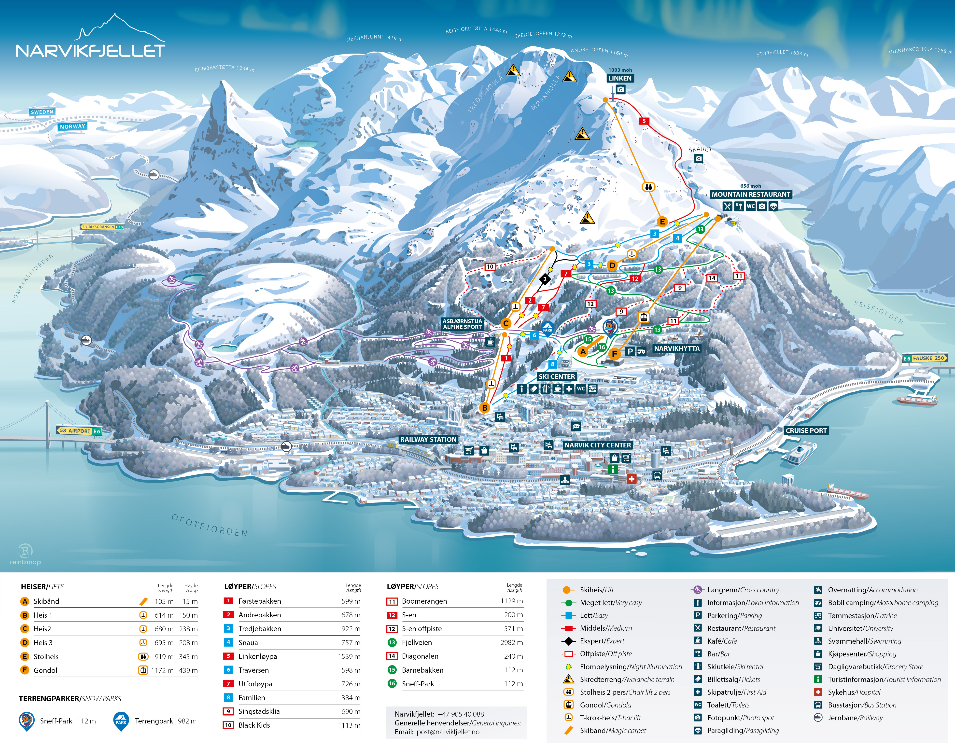 Narvikfjellet Ski Map