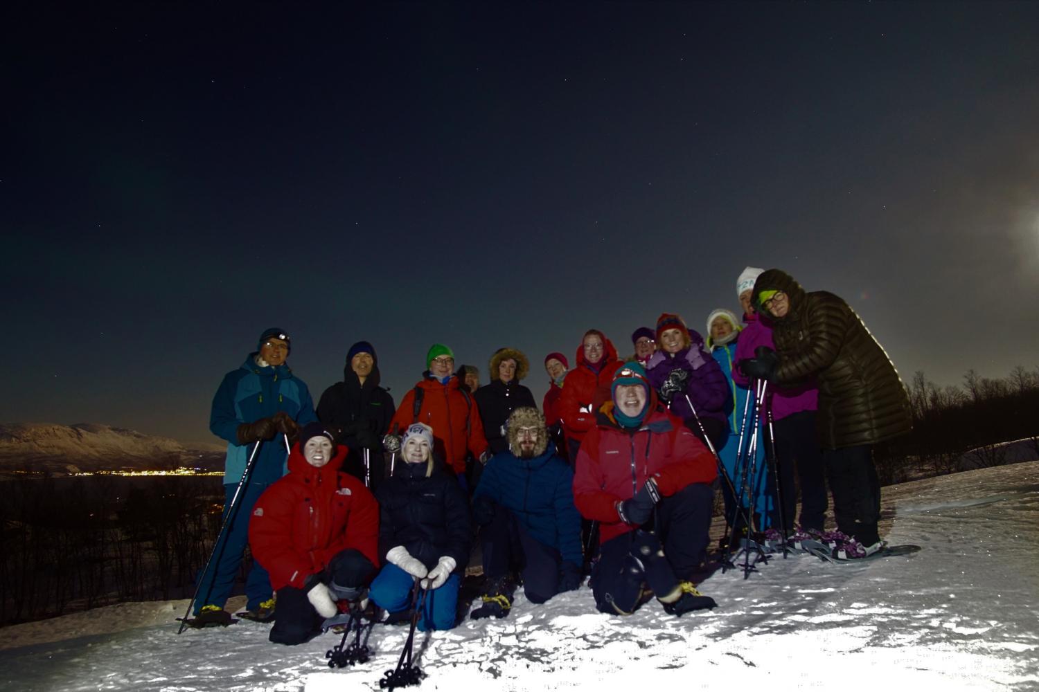 Snowshoeing under the Arctic Lights
