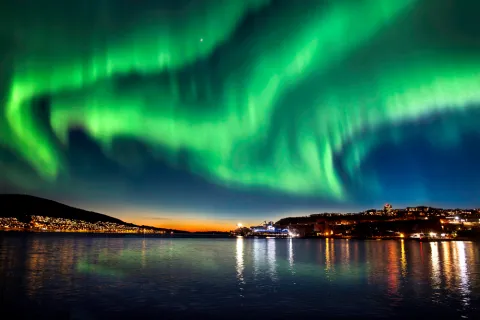 Narvik Harbour under Northern Lights